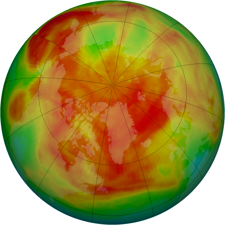 Arctic ozone map for 25 March 1981